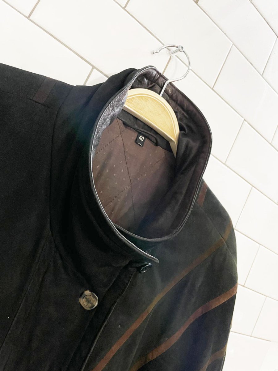 vintage 90s banjara lamb suede drawstring leather coat - good market thrift store