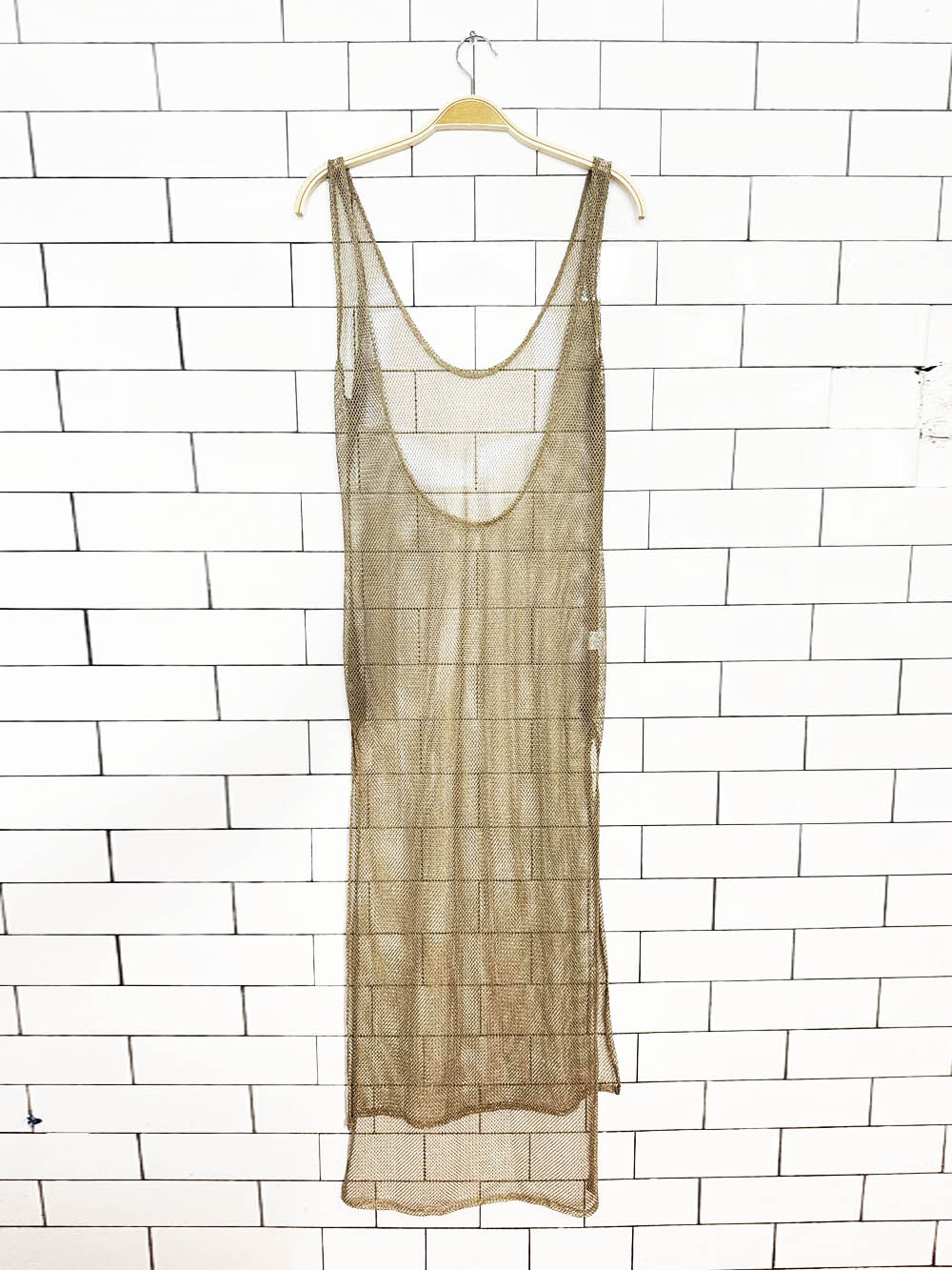 mesh metallic coverup sheer midi maxi dress