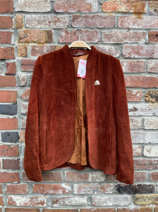 vintage jordache suede leather open jacket