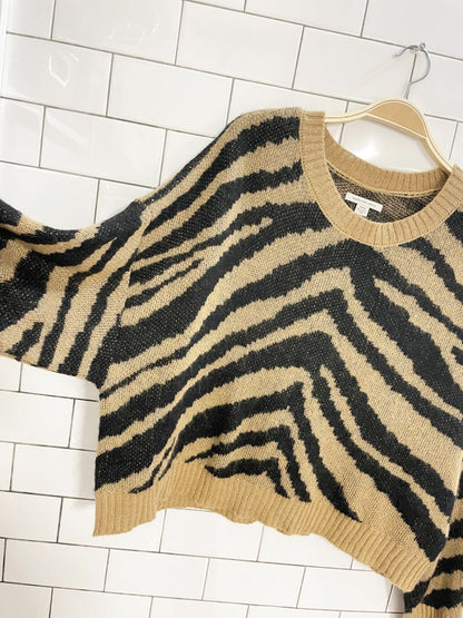 ae wool - blend boxy animal print sweater | american eagle - good market thrift store