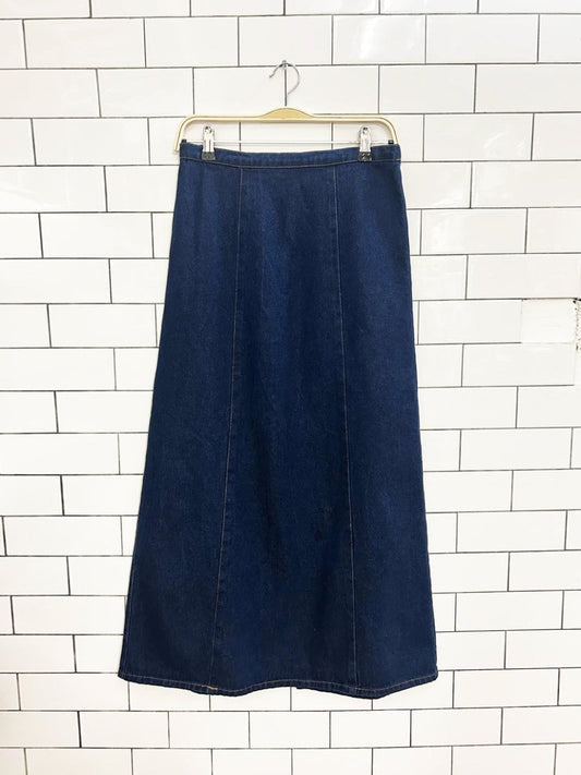 vintage 90's CMC denim maxi skirt | color me cotton - good market thrift store