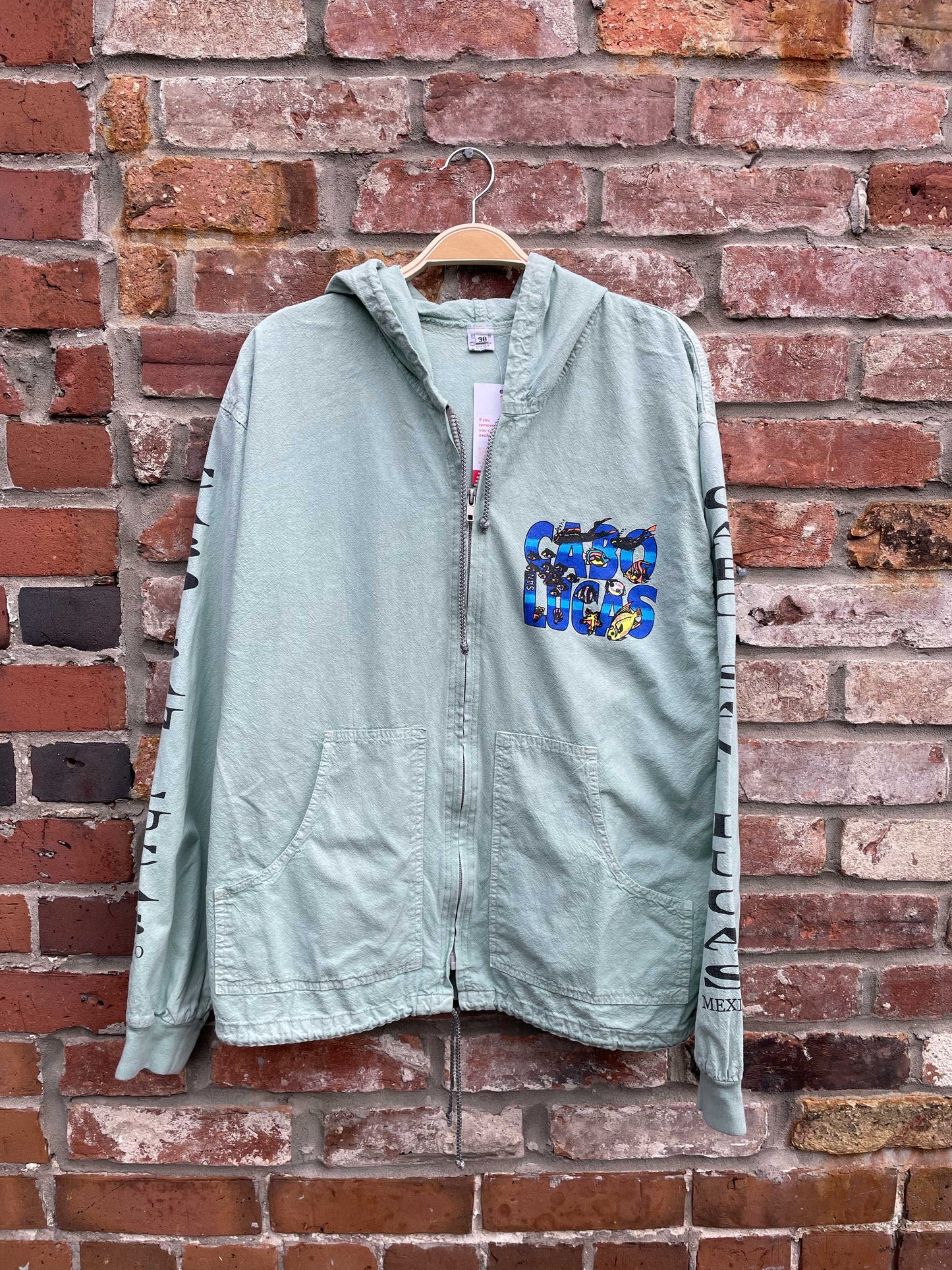 vintage cabos mexico cotton zip hoodie