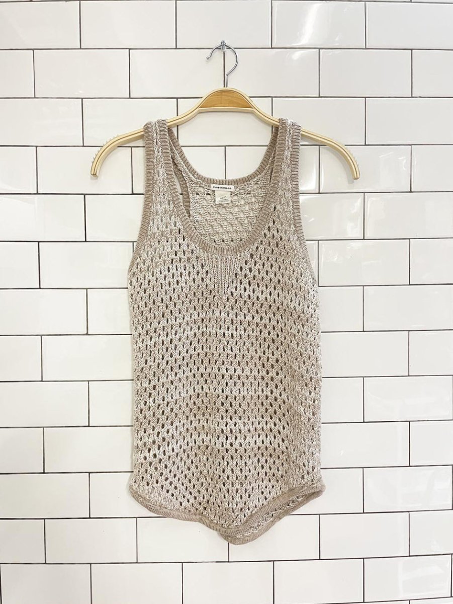 club monaco linen - blend knit tank - good market thrift store