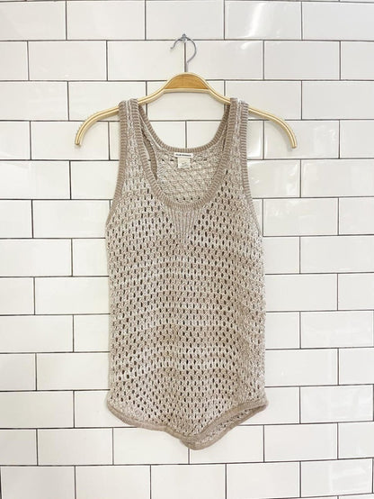 club monaco linen - blend knit tank - good market thrift store