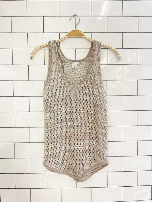 club monaco linen - blend knit tank - good market thrift store