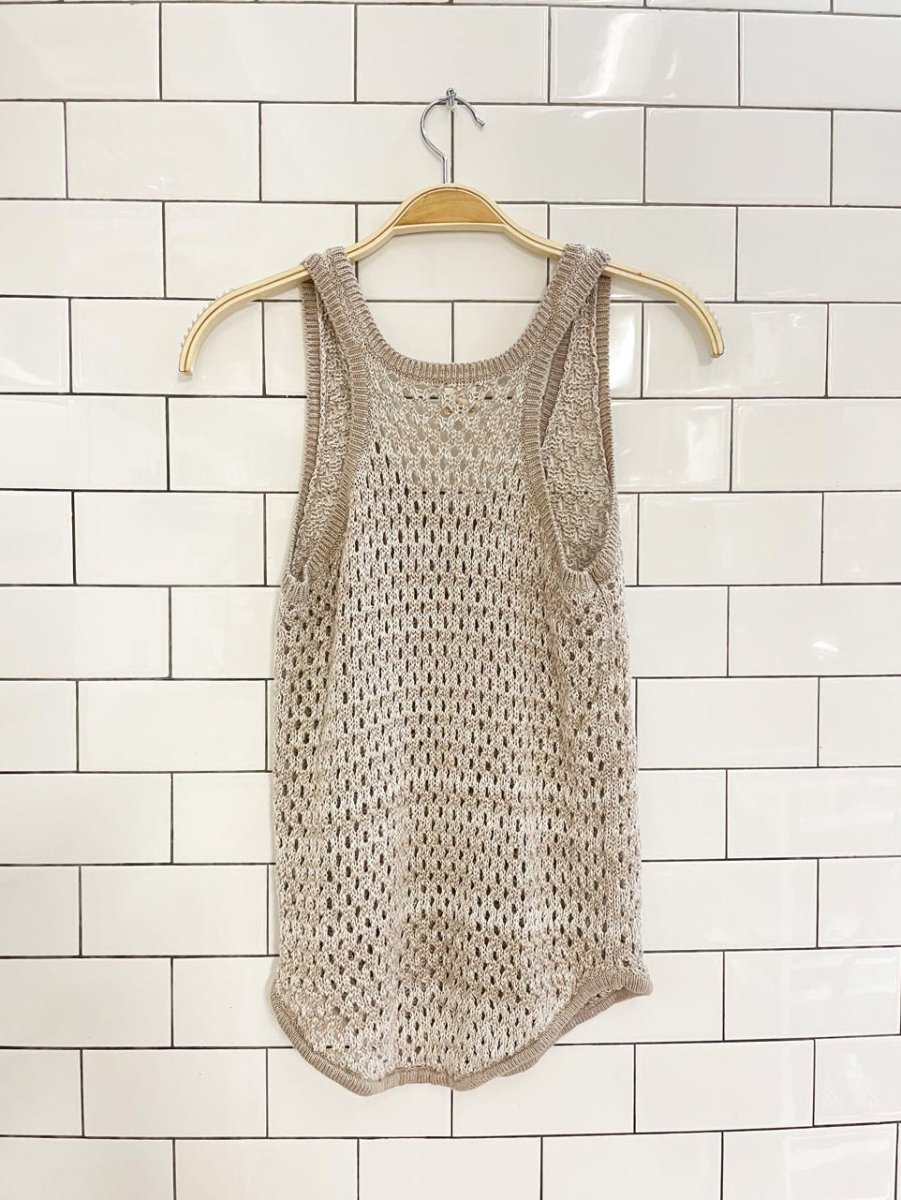 club monaco linen - blend knit tank - good market thrift store
