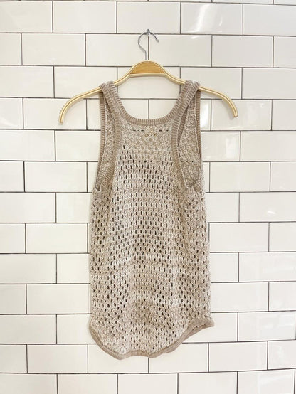 club monaco linen - blend knit tank - good market thrift store