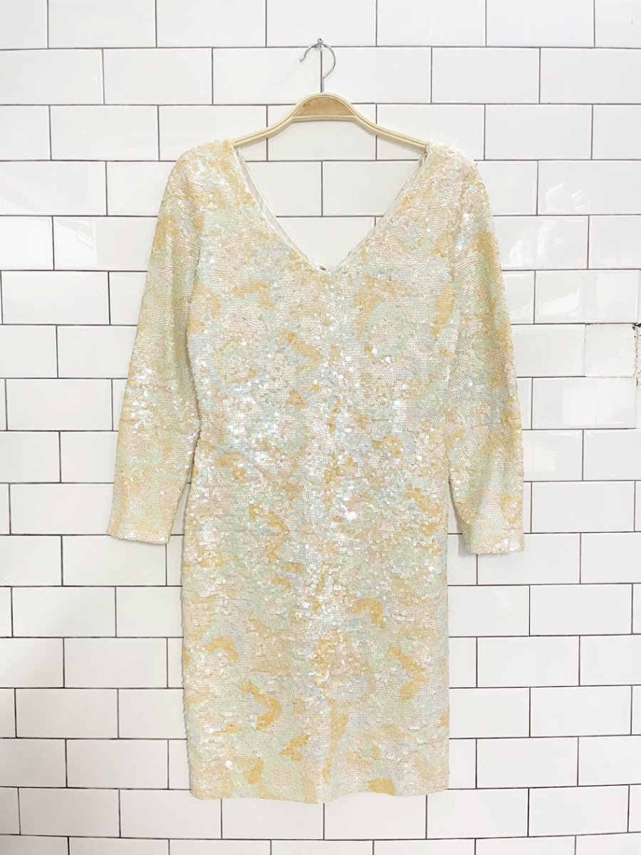 vintage liptons pastel sequin cocktail dress - good market thrift store