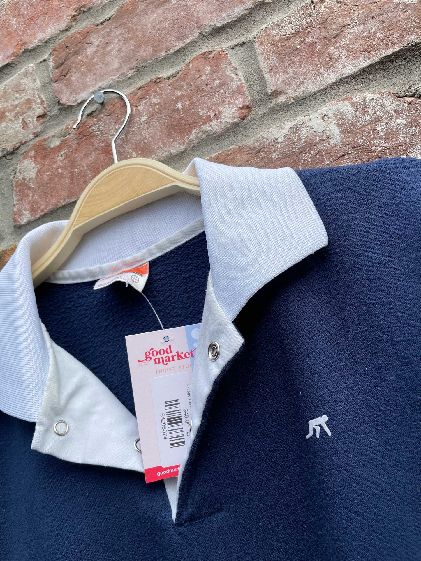 vintage 70s on your mark polo sweatshirt