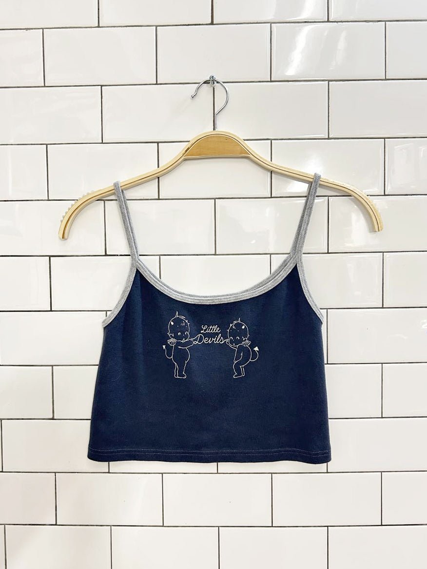 brandy melville little devils crop cotton tank top - good market thrift store