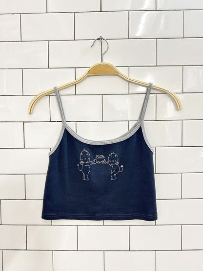 brandy melville little devils crop cotton tank top - good market thrift store