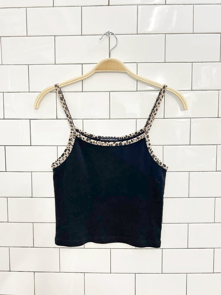brandy melville leopard strap cotton tank - good market thrift store