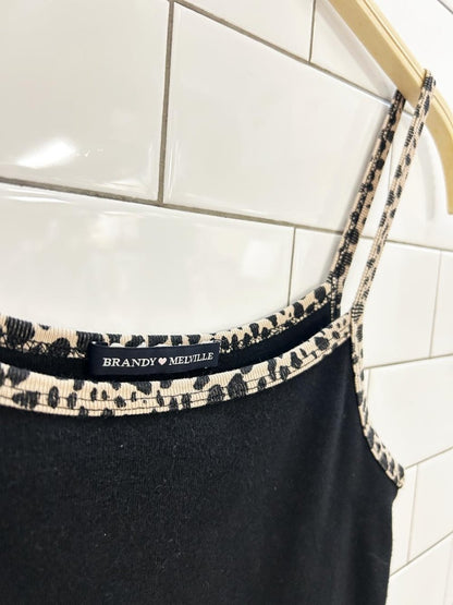 brandy melville leopard strap cotton tank - good market thrift store