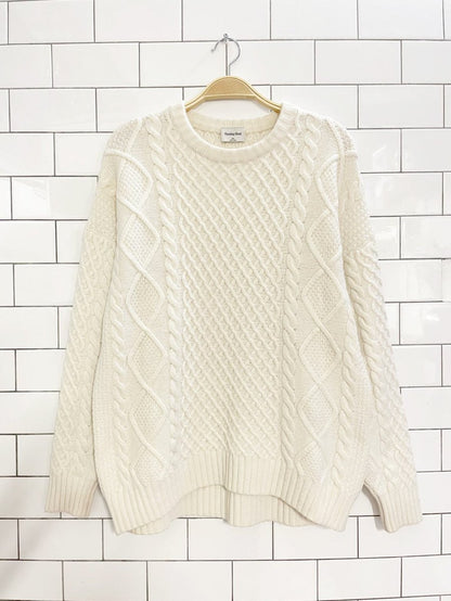 sunday best peggy merino wool - organic cotton cable knit oversized sweater | aritzia - good market thrift store
