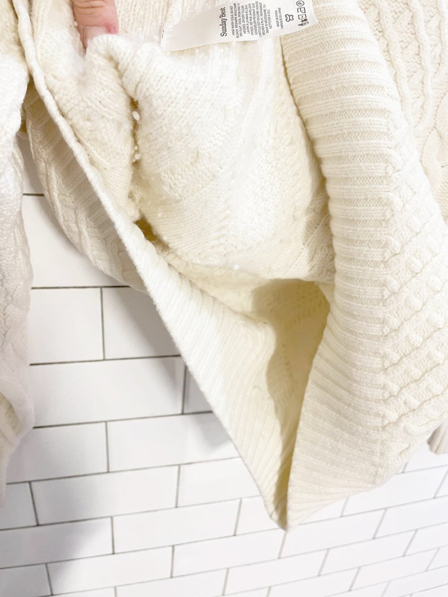 sunday best peggy merino wool - organic cotton cable knit oversized sweater | aritzia - good market thrift store