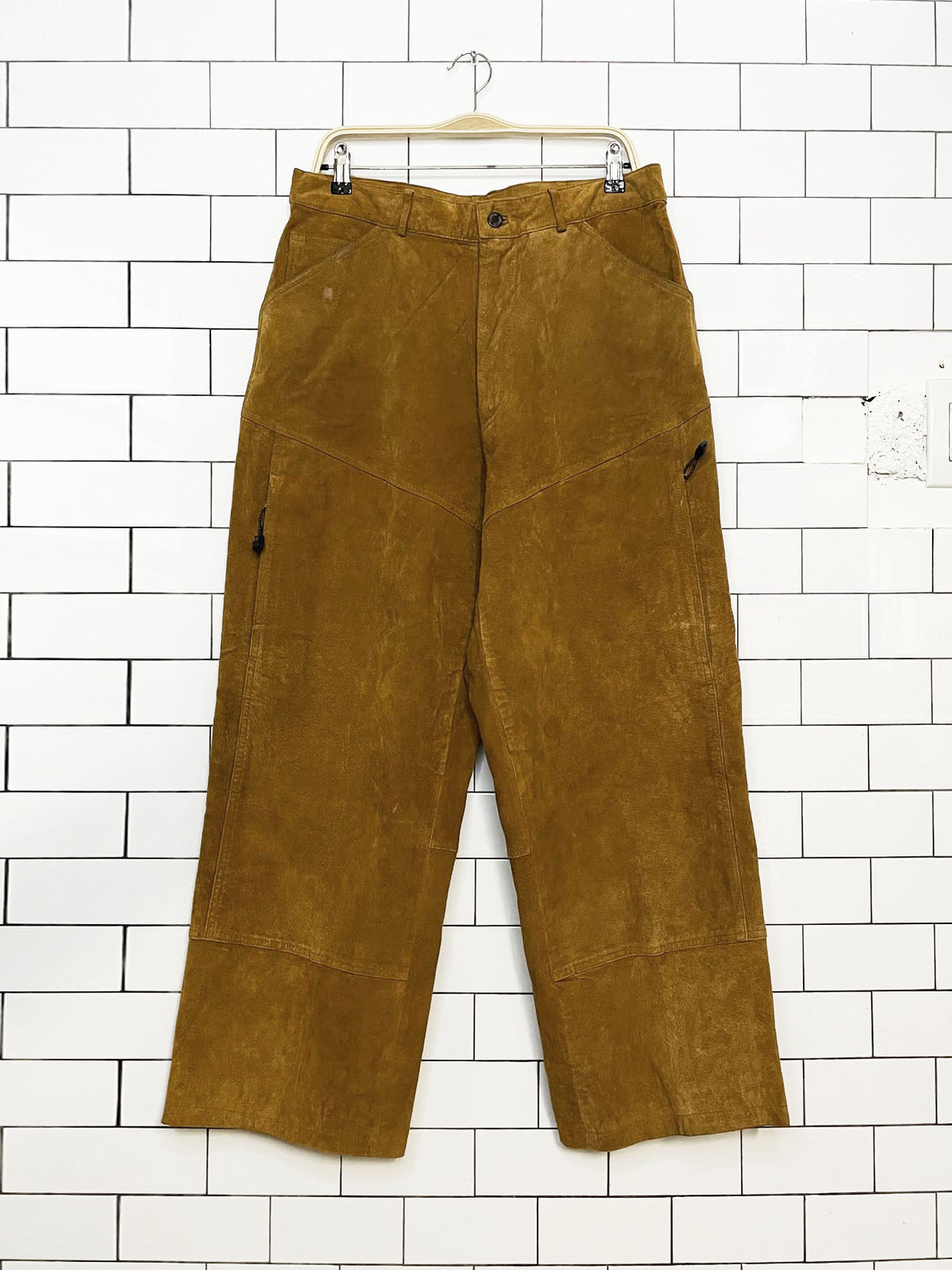 vintage wilsons x m. julian suede baggy leg utility pants