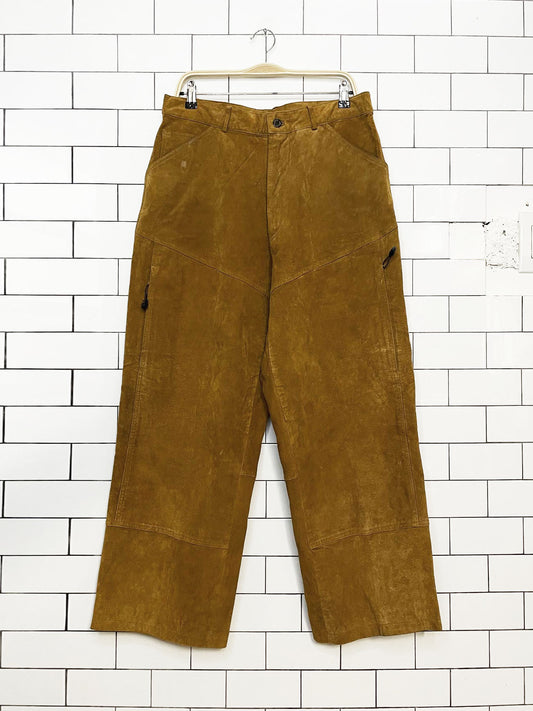 vintage wilsons x m. julian suede baggy leg utility pants