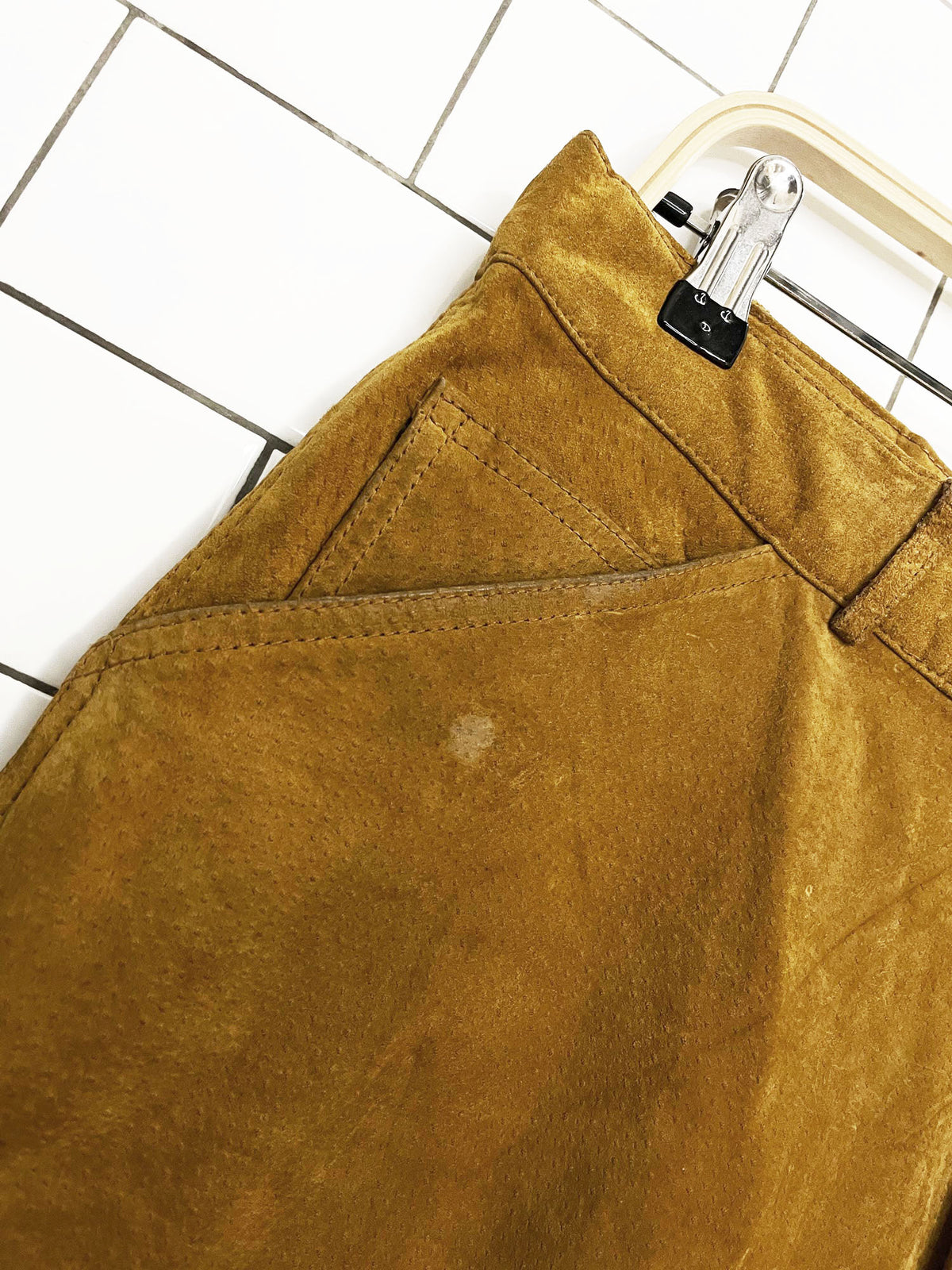 vintage wilsons x m. julian suede baggy leg utility pants