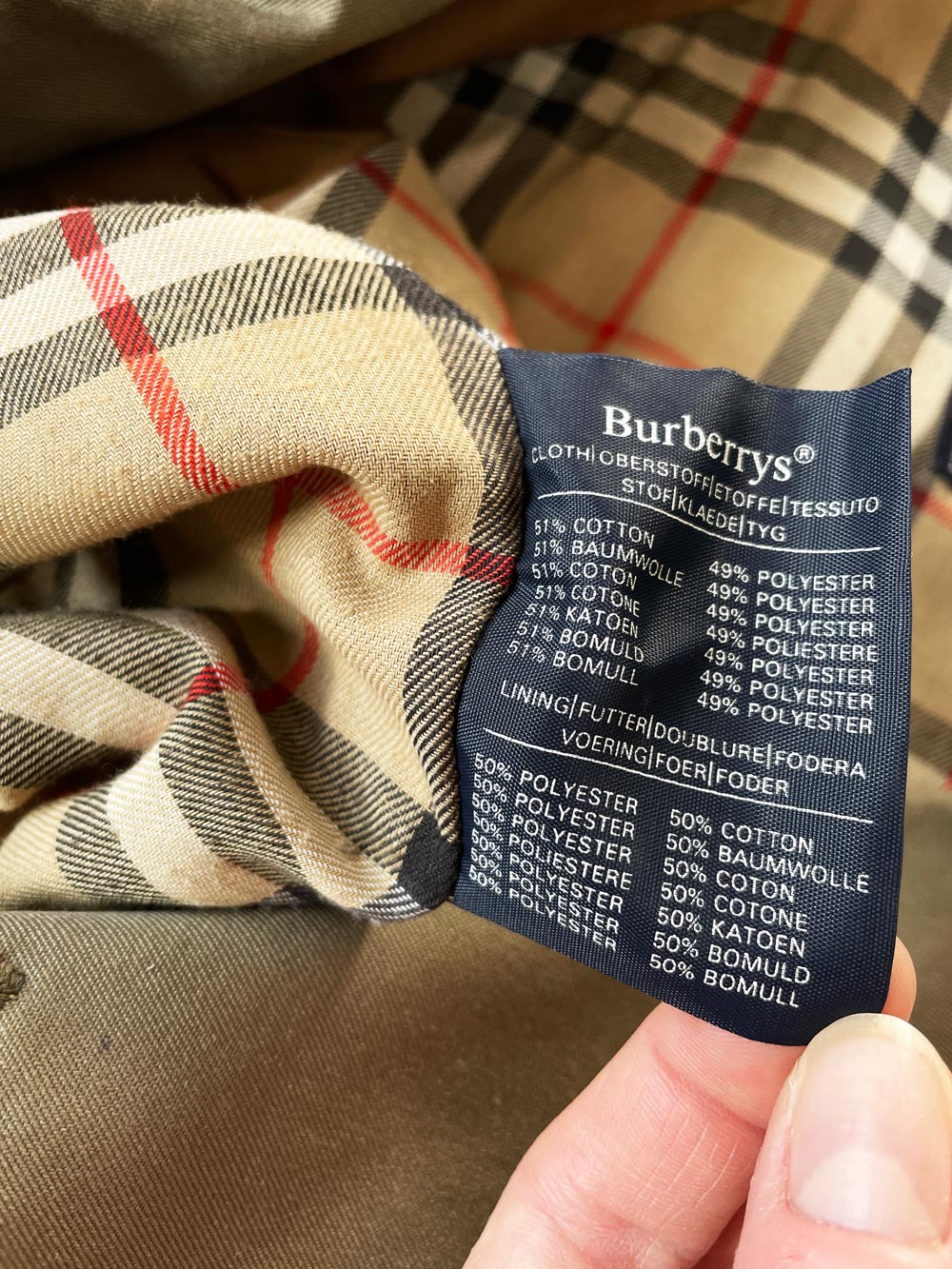 vintage burberrys trench coat with nova check lining