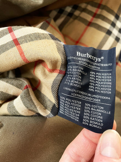 vintage burberrys trench coat with nova check lining