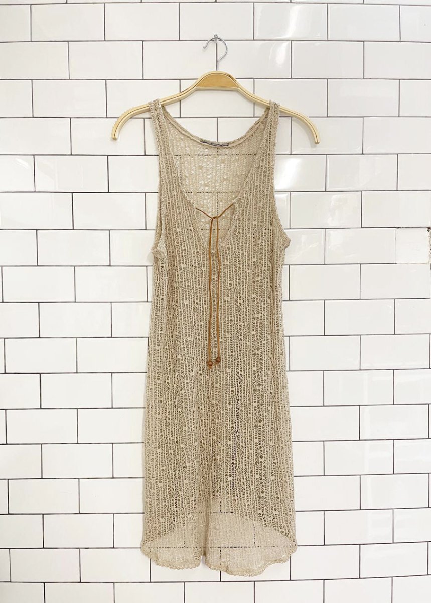 vintage 90s stretch crochet beach dress - good market thrift store
