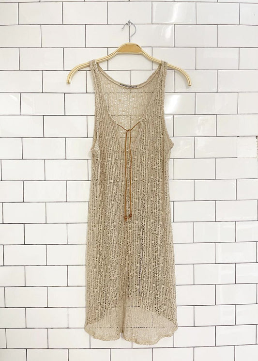 vintage 90s stretch crochet beach dress - good market thrift store