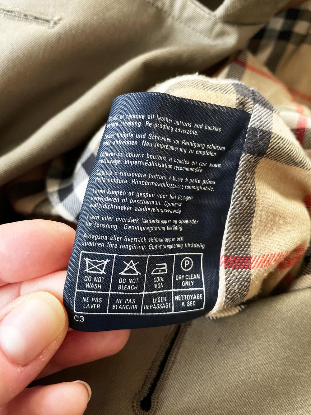 vintage burberrys trench coat with nova check lining