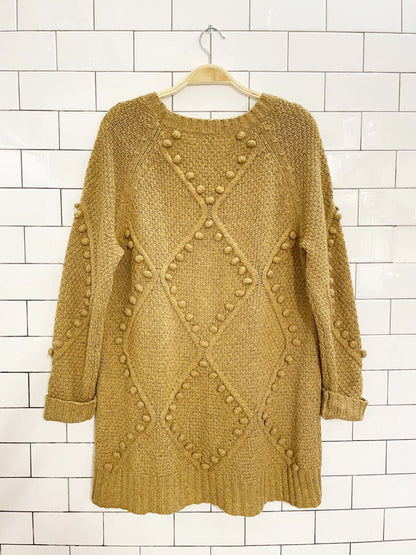 moth wool - blend argyle pom oversized sweater | anthropologie - good market thrift store