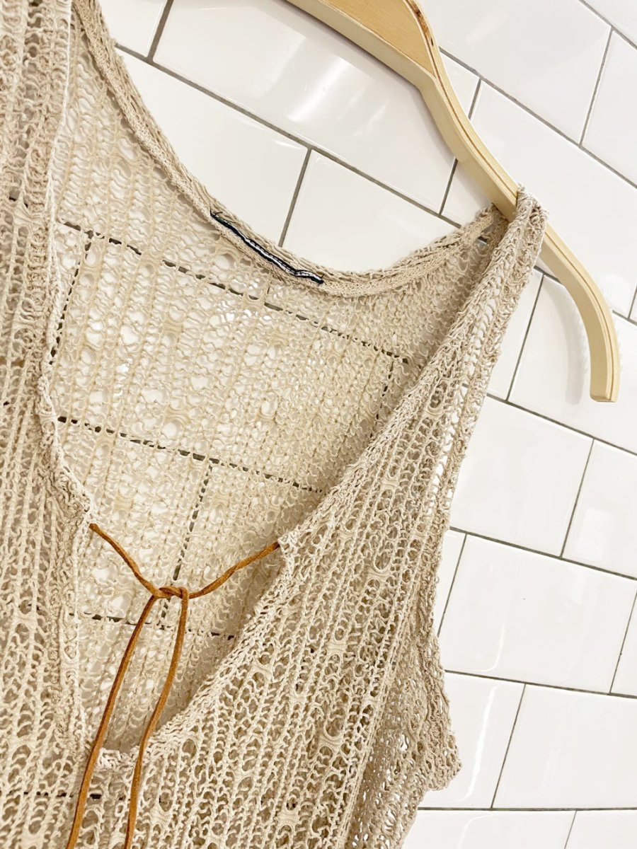 vintage 90s stretch crochet beach dress - good market thrift store