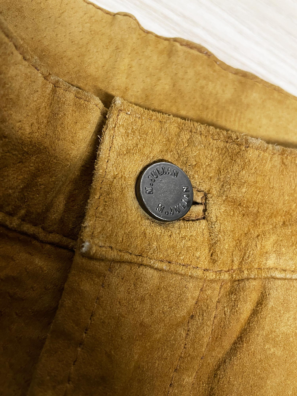 vintage wilsons x m. julian suede baggy leg utility pants
