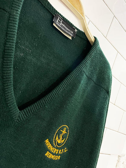 vintage mariners rugby football club v - neck knit sweater - good market thrift store