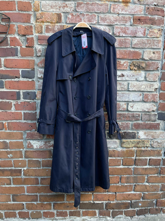 vintage classic navy long trench coat