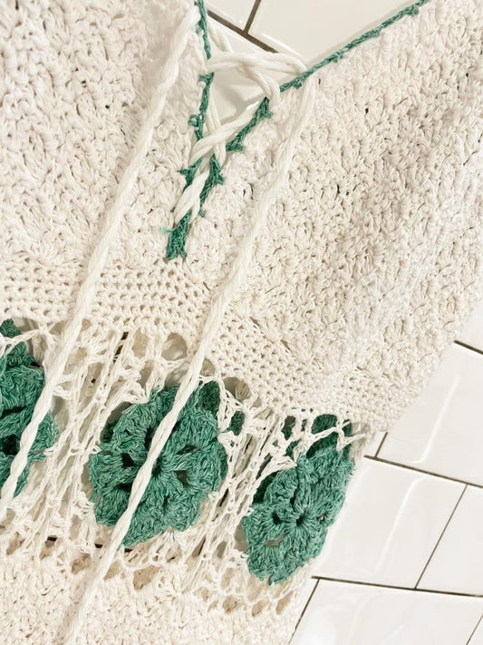 crochet granny square detail mini dress - good market thrift store