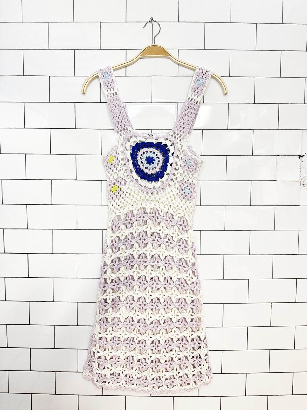 zara limited edition crochet knit mini dress
