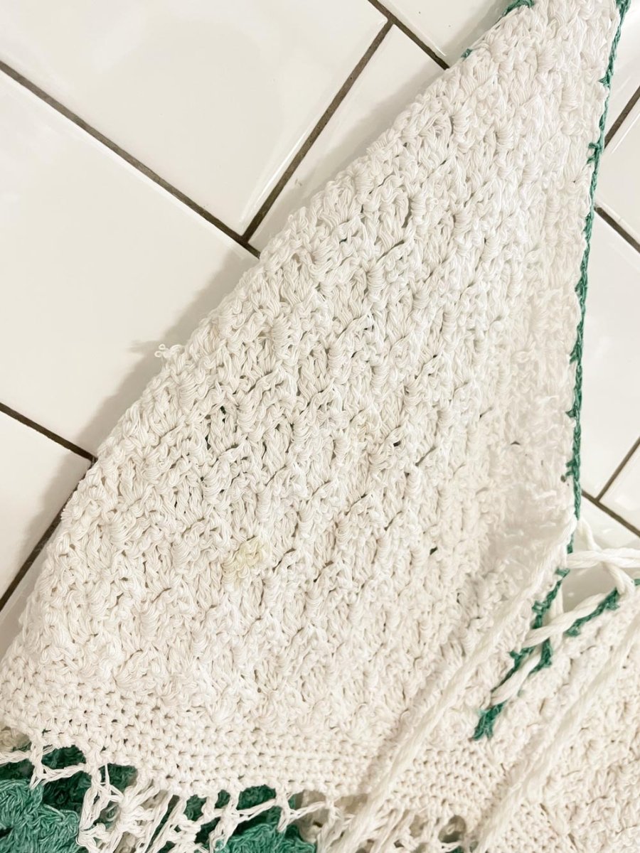 crochet granny square detail mini dress - good market thrift store