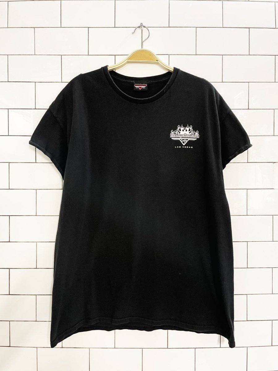 vintage harley davidson cafe carp sleeve rework tee - good market thrift store