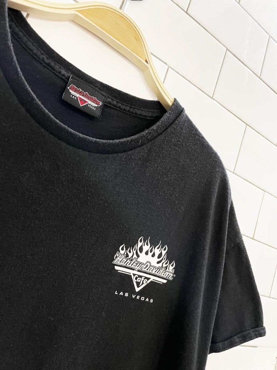 vintage harley davidson cafe carp sleeve rework tee - good market thrift store