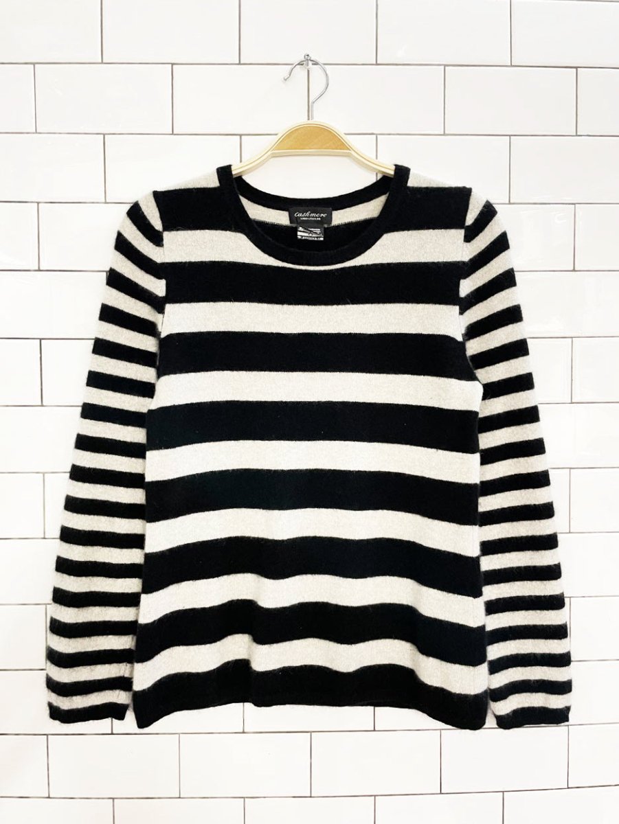lord & taylor 100% cashmere striped knit sweater - good market thrift store