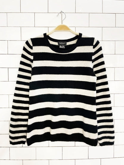 lord & taylor 100% cashmere striped knit sweater - good market thrift store