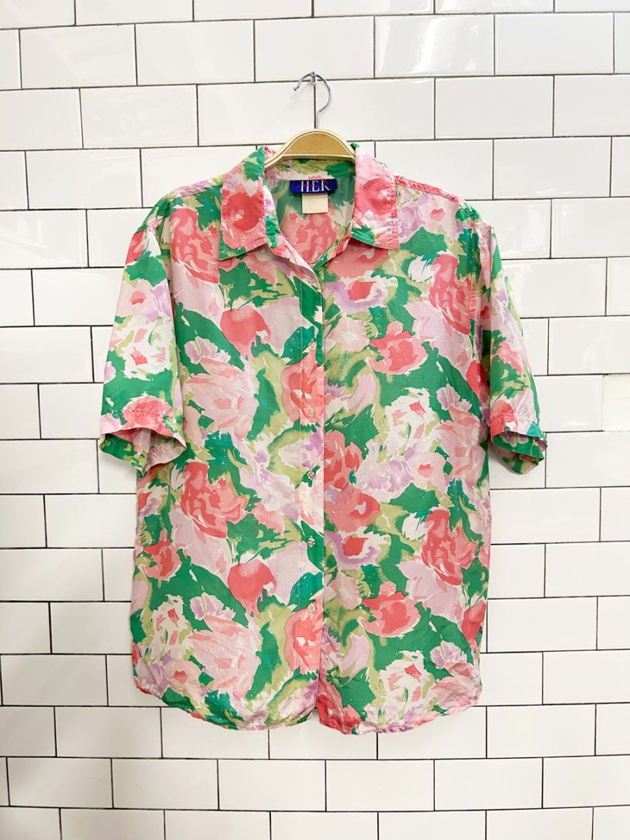 vintage 90s HER silk floral blouse - good market thrift store