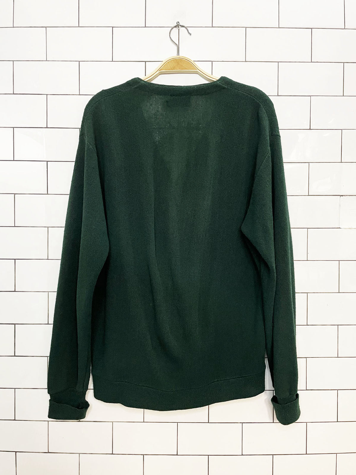 vintage 70s izod lacoste knit cardigan sweater