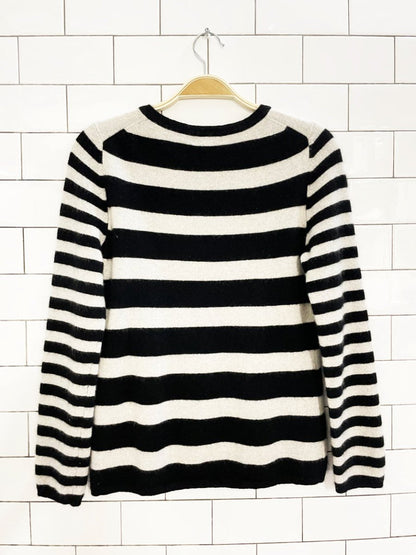 lord & taylor 100% cashmere striped knit sweater - good market thrift store