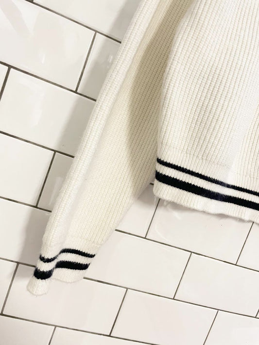 mango 1/2 zip striped cuff rib knit sweater - good market thrift store