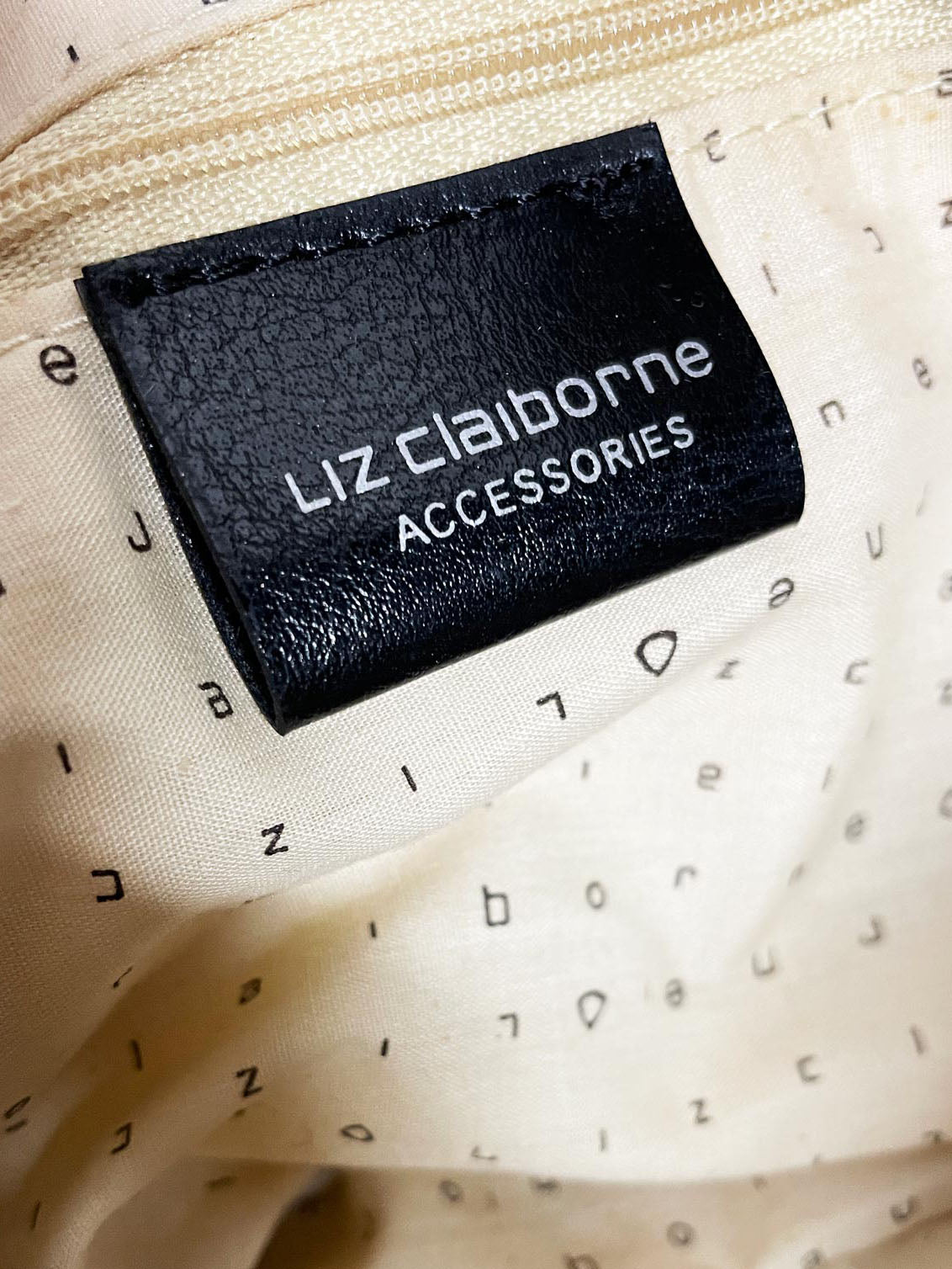 y2k liz claiborne pebbled leather contrast stitch mini shoulder bag