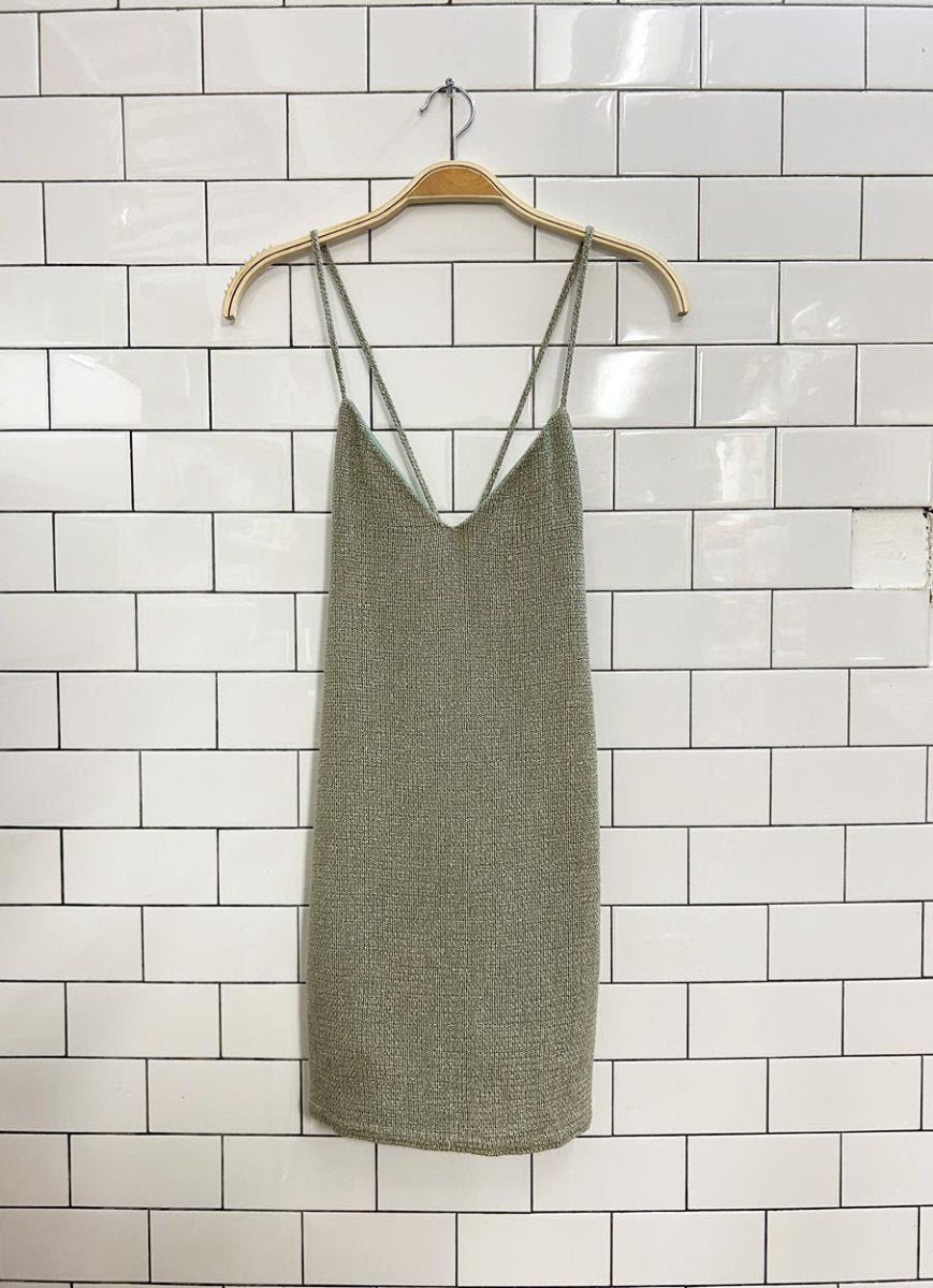 vintage 00s woven summer mini dress - good market thrift store