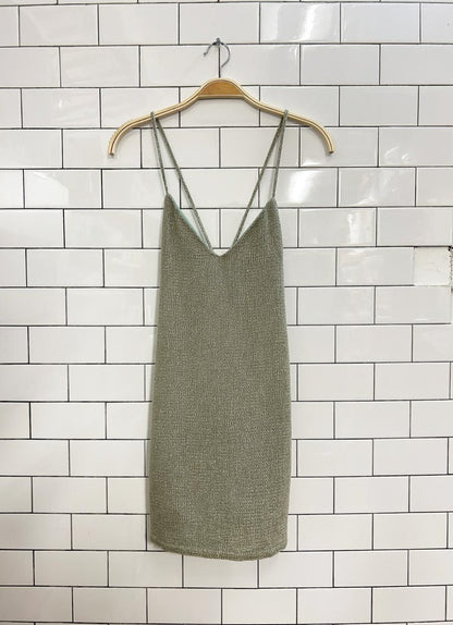 vintage 00s woven summer mini dress - good market thrift store