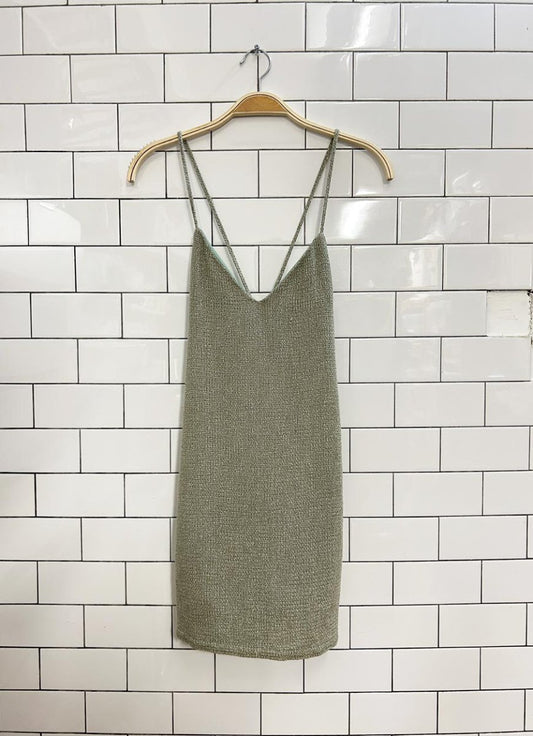 vintage 00s woven summer mini dress - good market thrift store