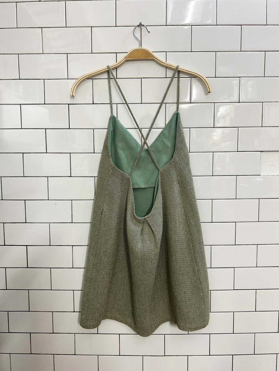 vintage 00s woven summer mini dress - good market thrift store