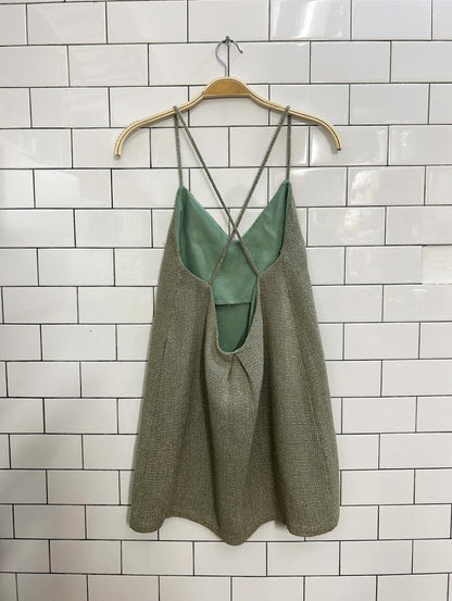 vintage 00s woven summer mini dress - good market thrift store