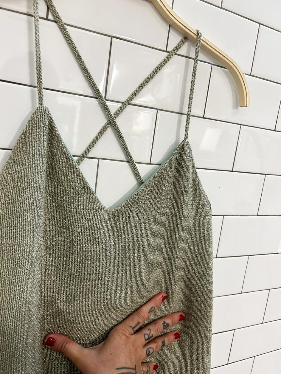 vintage 00s woven summer mini dress - good market thrift store